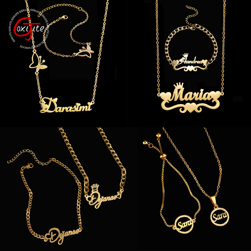 Mens Accessories Style - Goxijite Customize Name Necklace A Set