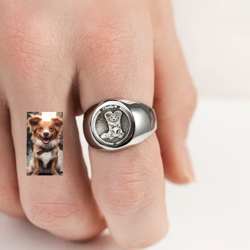 Custom Engrave Photo Signet Ri - Men Accessories Photos recension och pris