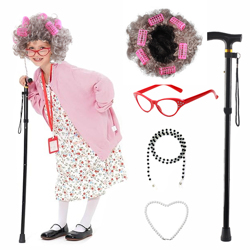 5 Pieces Old Lady Costume Set  - Men'S Accessories In The 1920S recension och pris