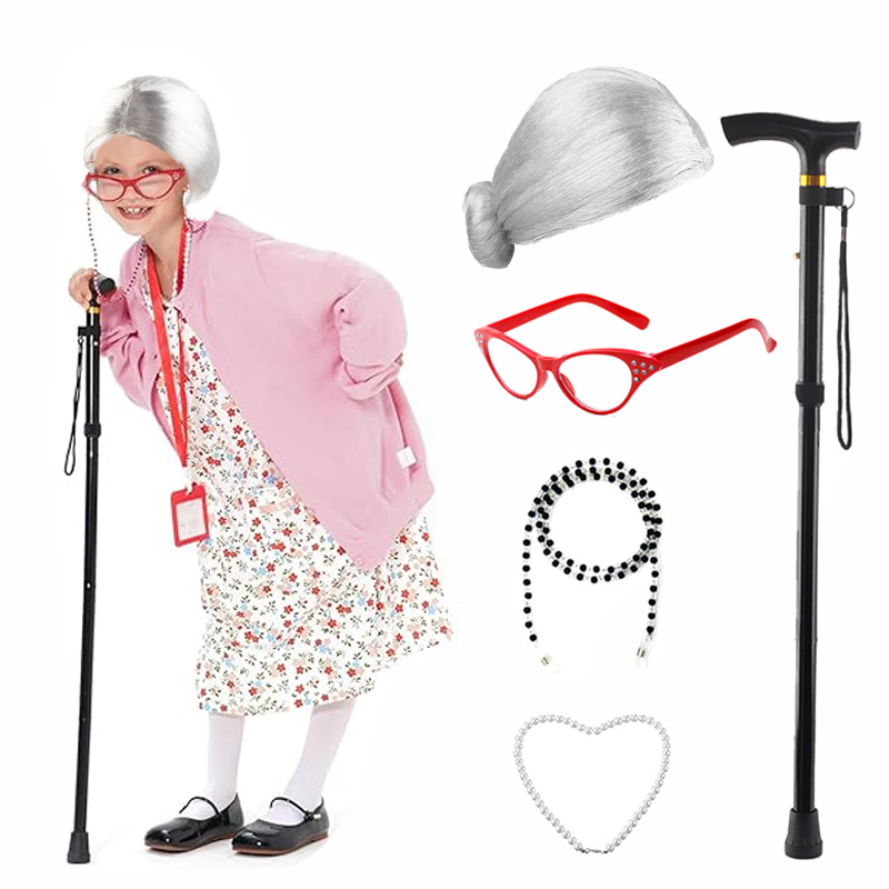 5 Pieces Old Lady Costume Set  - Men'S Accessories In The 1920S recension och pris
