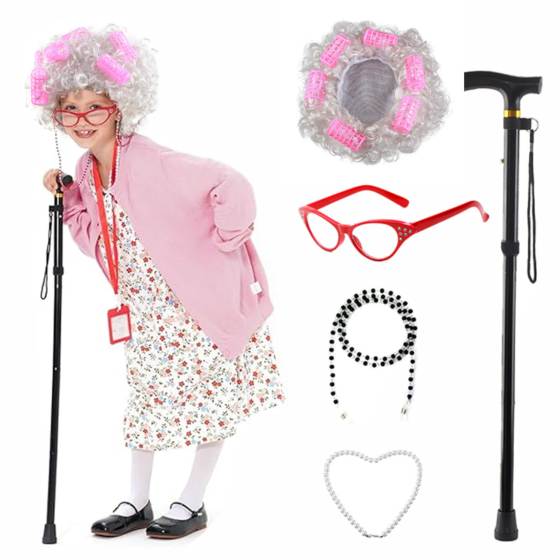 5 Pieces Old Lady Costume Set  - Men'S Accessories In The 1920S recension och pris