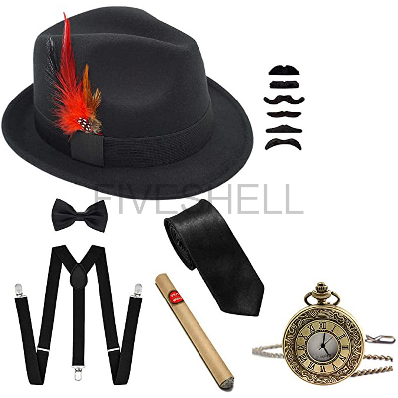 Mens 1920s Gatsby Gangster Cos - Men'S Accessories In The 1920S recension och pris