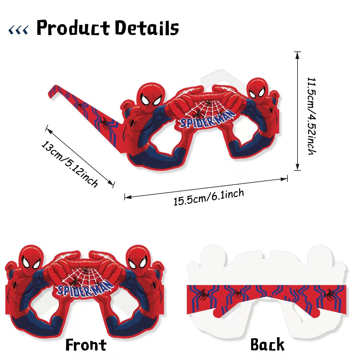 8PCS Spider-Man Paper Eco-Frie - Men Accessories Photos recension och pris