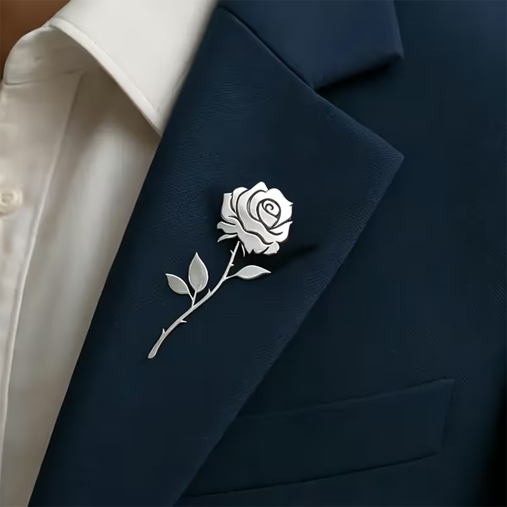 Custom Rose Flower Brooch for  - Men Accessories Photos recension och pris