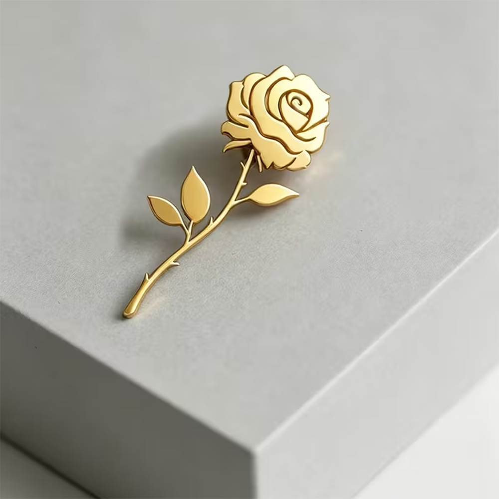 Custom Rose Flower Brooch for  - Men Accessories Photos recension och pris