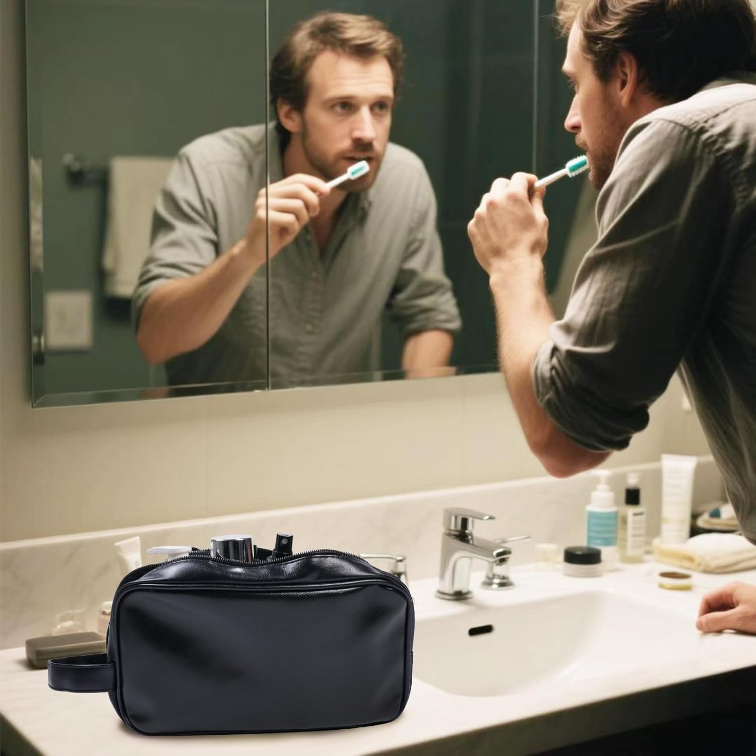 Men Large Travel Dopp Kit Toil - Men Accessories Kit Bag recension och pris