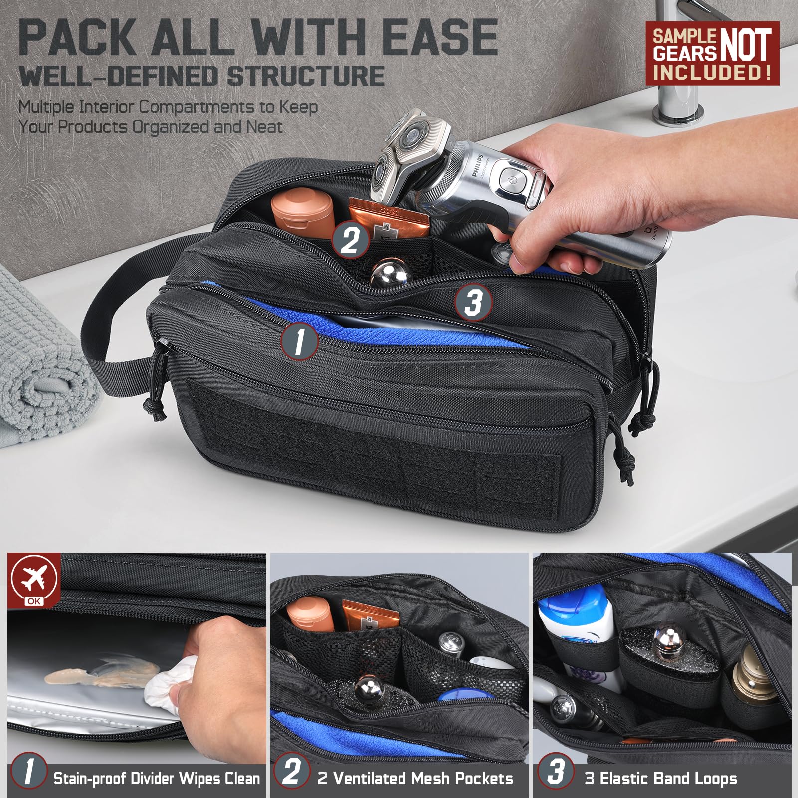 Tactical Toiletry Bag for Men, - Men Accessories Kit Bag recension och pris