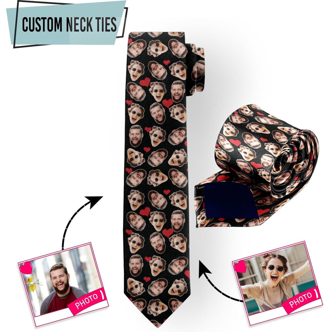 Personalize Your Photo Tie Fac - Men Accessories Photos recension och pris